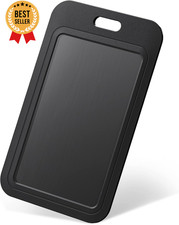 3 Pack Sliding ID Badge Holders Hard Plastic Vertical Card Case Black