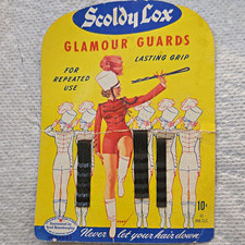 Scoldy Lox Glamour Guards Black Metal Hair Pins No. 400 1940s Original