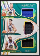2023-24 Panini Immaculate Klay Thompson Stephen Curry Green Triple /99 MEM JJ5