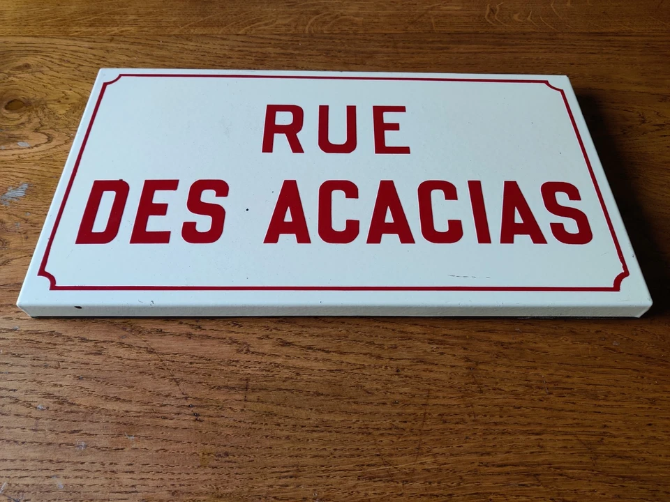 Ancienne Plaque De Rue Émaillée - Rue Des Acacias - Photo 2/4
