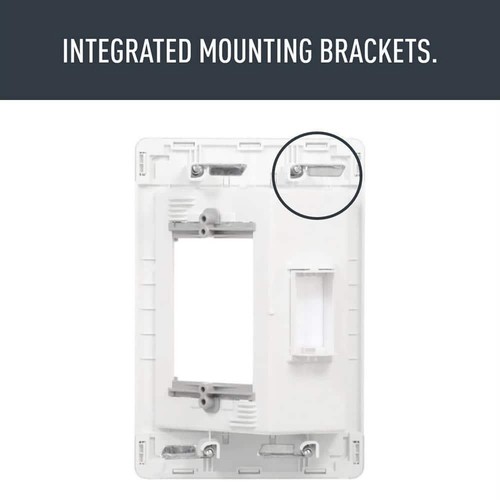 Recessed TV Media Box Wall Mount 1 Gang White Low Voltage Brush Insert PVC - Afbeelding 4 van 7