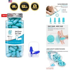 Ultra Soft Foam Ear Plugs for Sleeping, 60 Pairs, 38dB SNR / 31dB NRR Noise R...