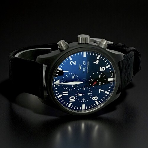 IWC Pilot's Top Gun Chronograph Black IW389101 -Box and Papers- Warranty to 2030