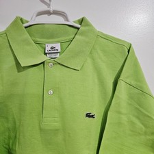 Lacoste Polo Shirt   Men's 8 XXL   Green Regular Fit Cotton Short Sleeve NWT