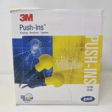3M Push-Ins 100 Pair Corded Ear Plugs, 318-1001,  NRR 28db Pls Read Description