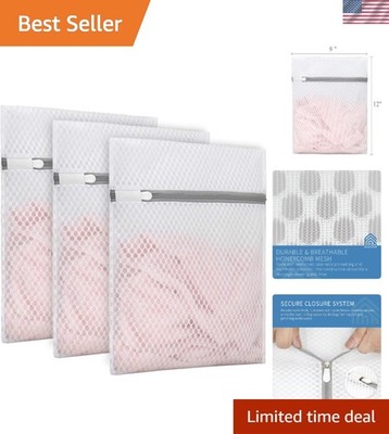 3-Pack 9 x 12 Inch Durable Laundry Bags with Anti-Rust Zipper for Delicates