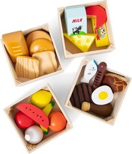 Wooden Play Food Set 21 Pieces Healthy Food Groups Educational Toy Kids