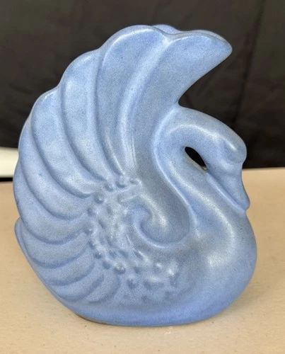 Niloak Art Pottery Periwinkle Blue Art Deco Swan Vase Planter
