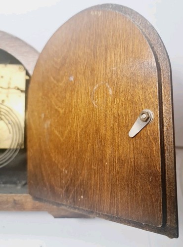 Vintage/Antique Andrew Oak Case Mantel Clock Made in Great Britain - Untested - Foto 9 di 24