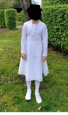 Bian Corella 9 Jahre Gr. 134 Kommunionskleid + Bolero Jacke Kleid Kommunion Weiß