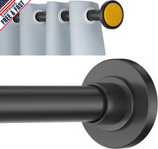 Adjustable Black Shower Curtain Tension Rod 30-80 Inch, No Drill, Rust-Free