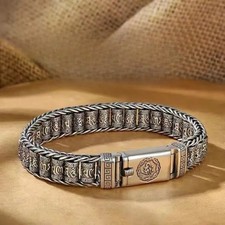 925 Sterling Silver Bracelet Vintage Men Bracelet for Man Women Fashion Simple
