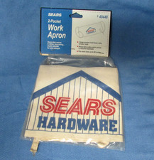 Vintage SEARS 2-Pocket Duck Canvas Work Apron NEW Old Stock SEARS Hardware