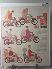 1963 Honda Original Vintage Advertisement Motorcycle Bike Nicest People 13x10