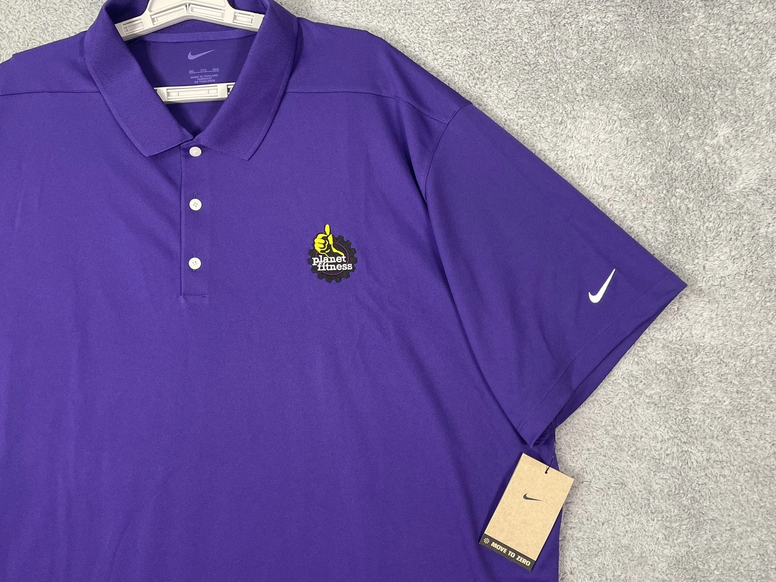 Nike Polo Shirt Mens 3XL Purple Planet Fitness Golf Move To Zero Stretch Top