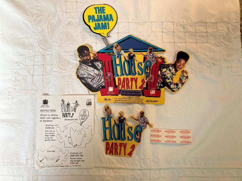 House Party 2 "The Pajama Jam" Original Window/Shelf Talker--New Line Home Video