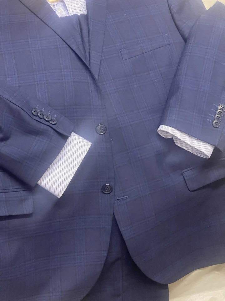 Terno masculino LAMBRETA-OFFICIAL PRODUCTS-slim-fit-2botões-3 peças entalhado Reino Unido-46R - Imagem 2 de 4