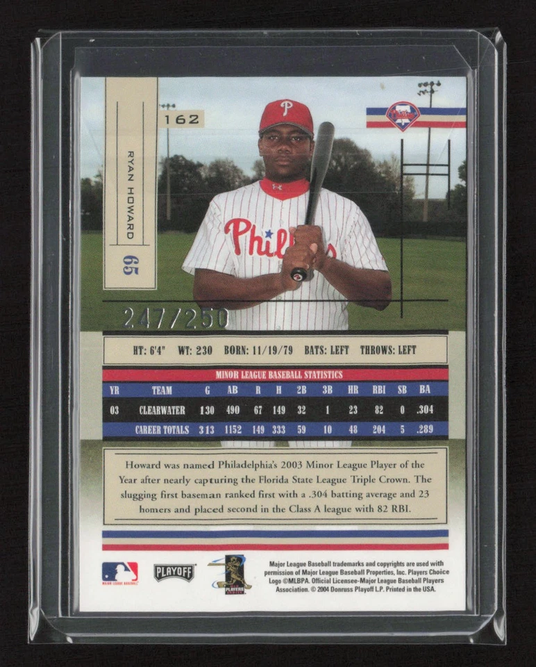 2004 Playoff Absolute #162 Ryan Howard Signature Spectrum Silver #/250 RC - Image 2 of 2