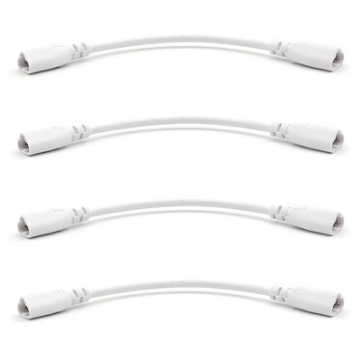 KALINA T5 T8 LED Tube Connector Cable Wire 8inch Double 8inches 4 Pack, White