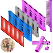72 Pieces Hair Perm Rods Set, Short Plastic Perming Rods Cold Wave Roller 4 S...