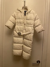 Toddler Polo Ralph Lauren  White Down Bunting Hooded Snowsuit in size 24M