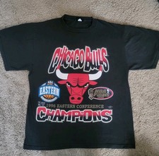 Vintage Chicago Bulls NBA 1996 Eastern Conference Champs Made In USA T Shirt XL