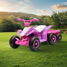   6V Kids Ride-On ATV 4-Wheeler Quad w/ Headlights Music Storage 3-6yrs ASTM  
