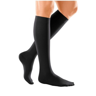 Duomed Soft Class 2 Kompressionsstrümpfe unterhalb Knie geschlossene Zehe schwarz Medium