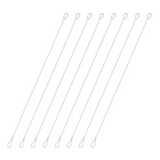 8 Pcs Safety Cable Lock, 0.04 Inch x 1.64 ft Braided Security Wire Rope, Silver