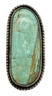 Vintage Navajo Signed Sterling Silver Green Turquoise Ring Size 8.75
