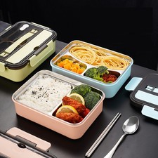Insulated Lunch Bento Box Food Stainless Steel Container Picnics School LunchBox