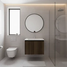 Goodyo 24 in Bathroom Vanity with Sink, Floating Wall-mount Cabinet with 2 Doors