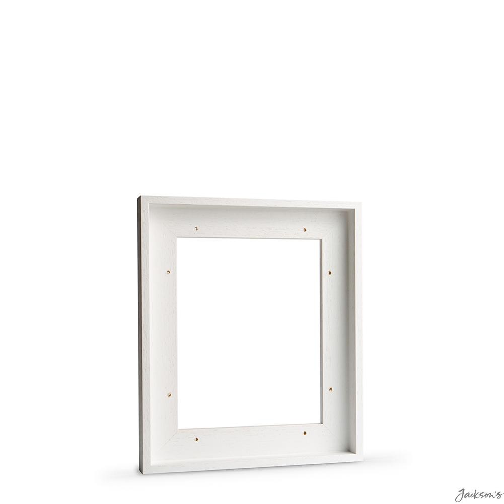 Jackson's Tray Float Canvas Frame Obeche Wood White 25x30cm For Artwork