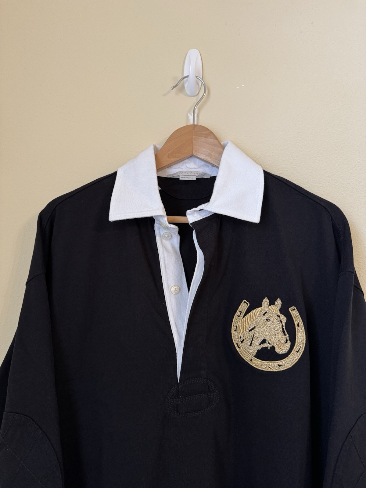 Stella McCartney Polo Club Oversized Rugby Top Shirt Black Large image 2