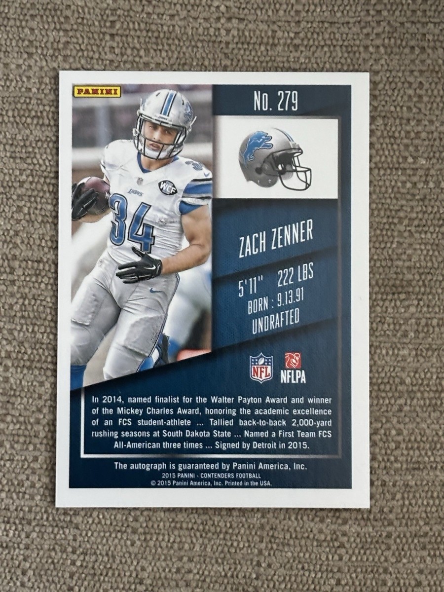 2015 Panini Contenders - Rookie Ticket Zach Zenner #279 Cracked