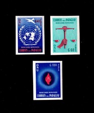 Paraguay 1960 ONU "Human Rights" Imperforated Complete Set MNH ** Scott C269-71