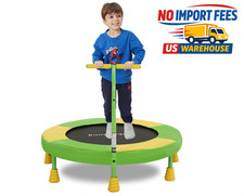 SkyBound 36" Indoor Kids Trampoline with Handlebar -Safe Mini Trampoline Ages 3 