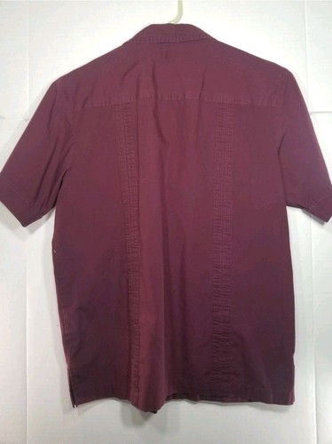 4 Pocket Trader Bay Men Button Up Shirt Size L Maroon Cotton Blend - Picture 5 of 5