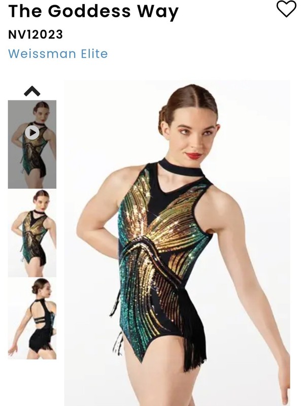 Dance Costume Weissman 'LITTLE SWING' Black Jazz Tap Theater Sequin Fringe LC