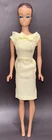 Vintage Barbie Doll Pale Yellow Silk Sheath Dress with Bow