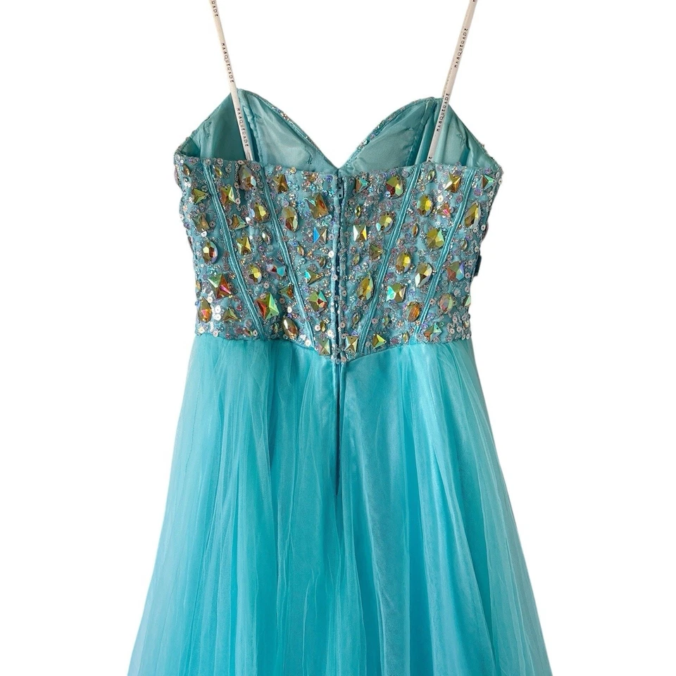 MASQUERADE женщин размер 1/2 без бретелек со стразами корсет тюль выпускного макси платье - Изображение 4 из 4