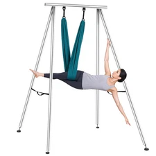 Aerial Stand Portable Rig Frame Yoga Swing Bar Indoor & Outdoor Steel 103"x115"