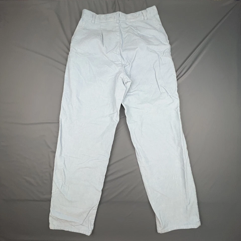 VTG Casual Corner Corduroy Pants Women 10 High Rise Tapered Light Blue USA Made - Image 2 of 4