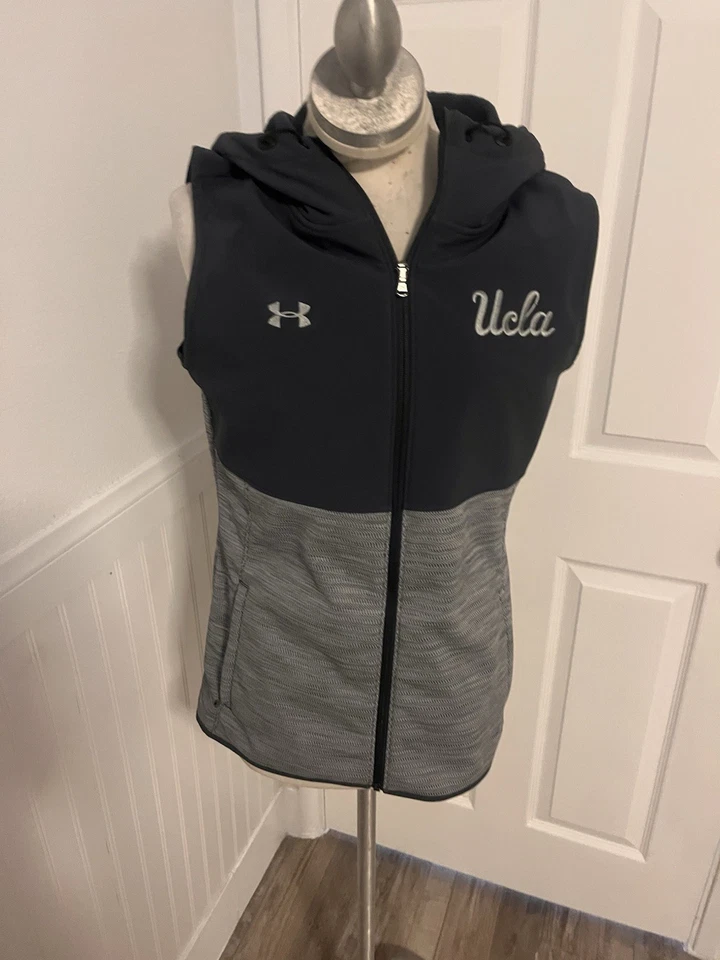 Chaleco polar Under Armour UCLA Bruins gris para mujer XS/S Cold Gear cremallera completa usado en excelente estado Foto 2 de 4