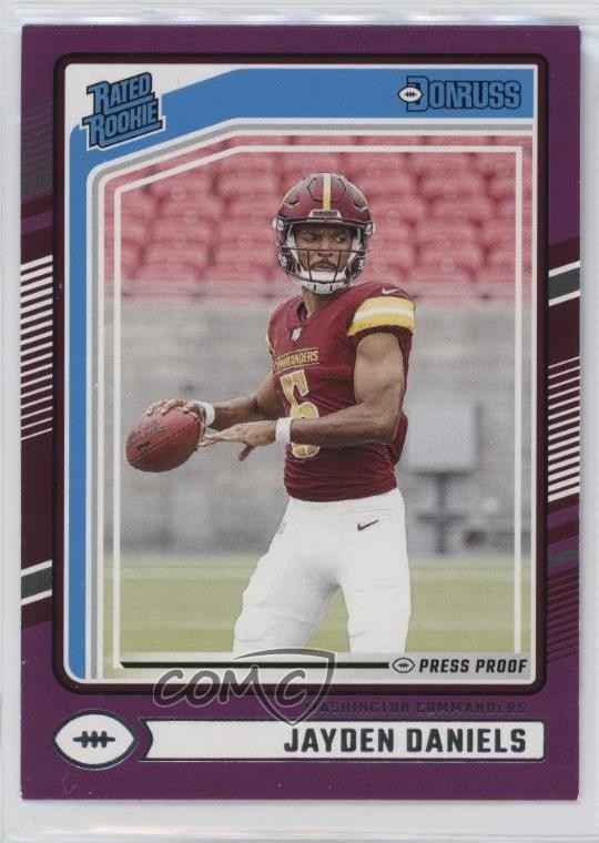 2024 Panini Donruss Rated Purple Press Proof Jayden Daniels #389 Rookie RC 12l4