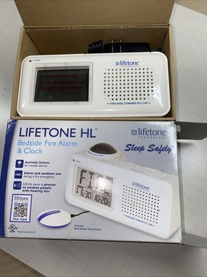 NEW Lifetone HLAC150 Bedside Vibrating Fire Alarm and Clock New Open Box