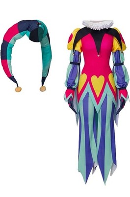 Helluva Boss Fizzarolli Costume Halloween Outfit Top Pants Hat Full Sz. XXL 2XL