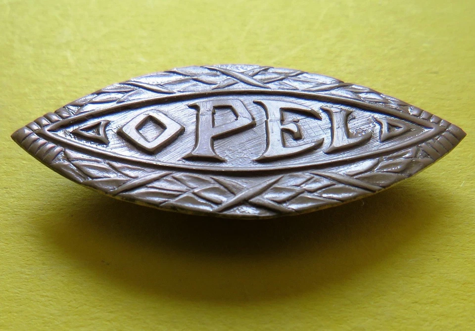 OPEL Auge = Antikes Blechschild Rüsselsheim um 1920 FAHRRAD Steuerkopfschild RAR - Bild 2 von 4