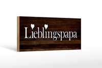 Holzschild Spruch 27X10 Cm Lieblingspapa Papa Herz Familie Schild Wooden Sign
