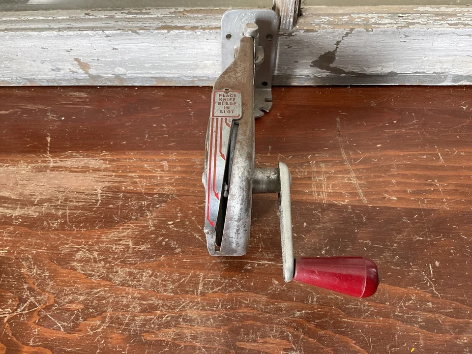 Vintage Swing-A-Way Knife Sharpener Red Handle With  Wall Mount - USA - Image 3 of 4